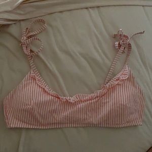 Never worn Pink Seersucker Aerie Swim Top